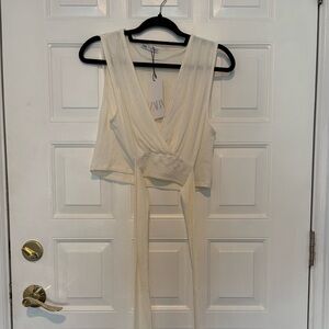 NTW ZARA wrap tie crop top
